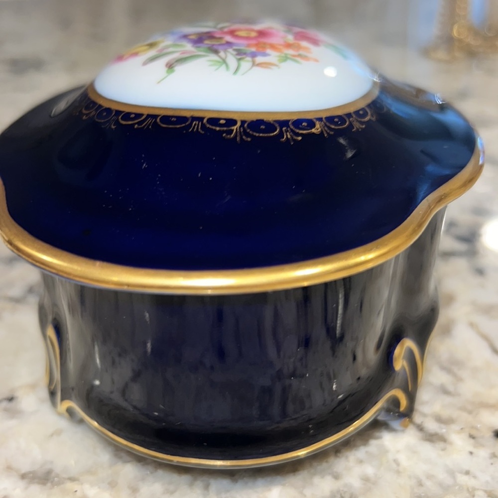 Echt Kobalt made in Germany navy blue gold white floral design keepsake china - Picture 6 of 14
